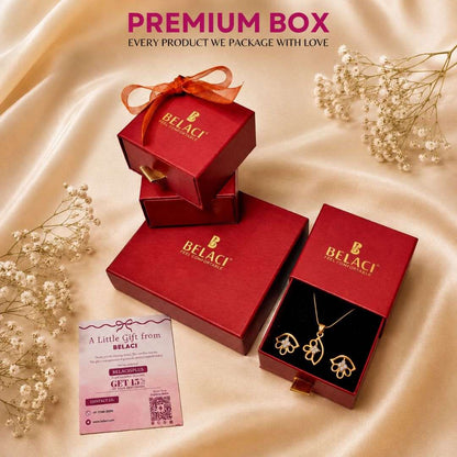 Gold Finish Petal Charm AD Pendant Set