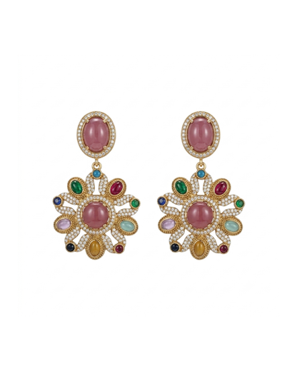 Sabyasachi Inspired Pink Turkish Pota Necklace Set