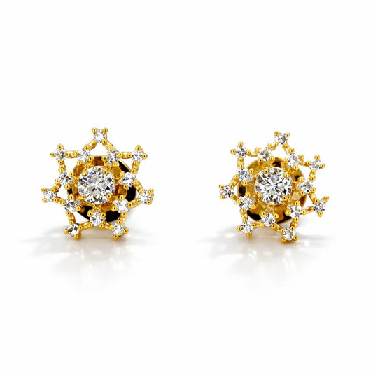 Gold and diamond AD Earrings for Women on a white background