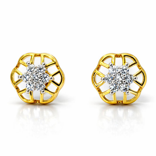 Gold and diamond AD Earrings for Women on a white background