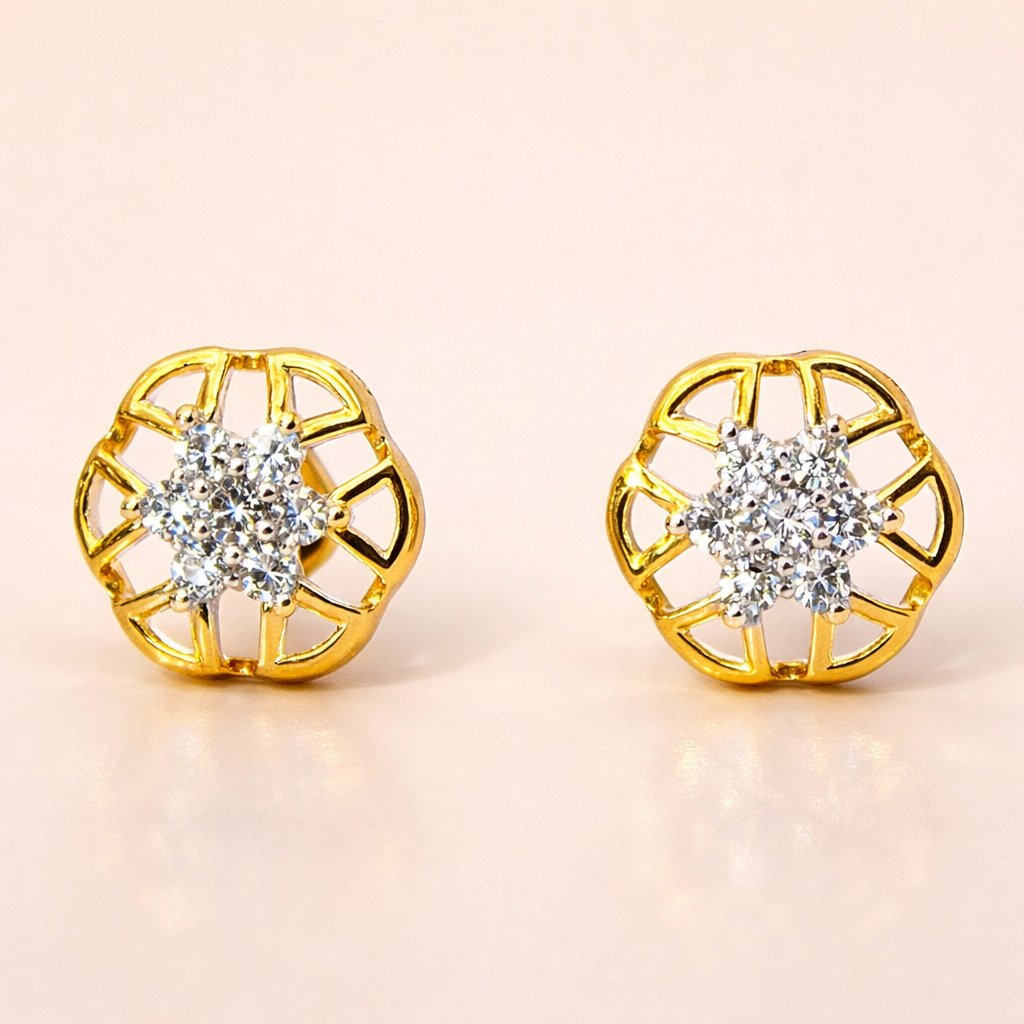Gold and diamond AD Earrings for Women on a white background
