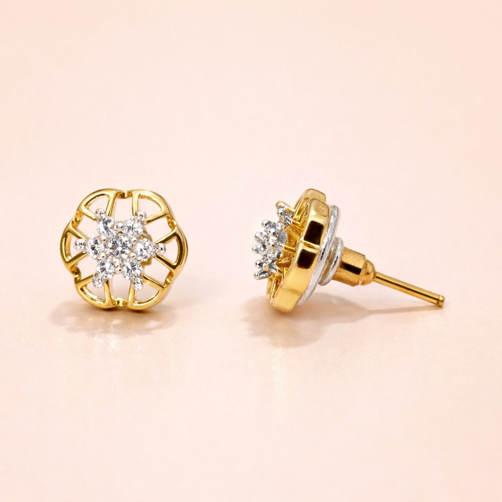Gold and diamond AD Earrings for Women on a white background