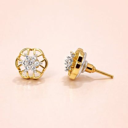 Gold and diamond AD Earrings for Women on a white background