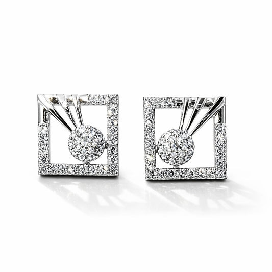 Pair of diamond AD Earrings for Women on a white background