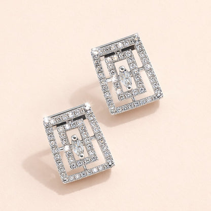 Pair of diamond AD Earrings for Women on a white background