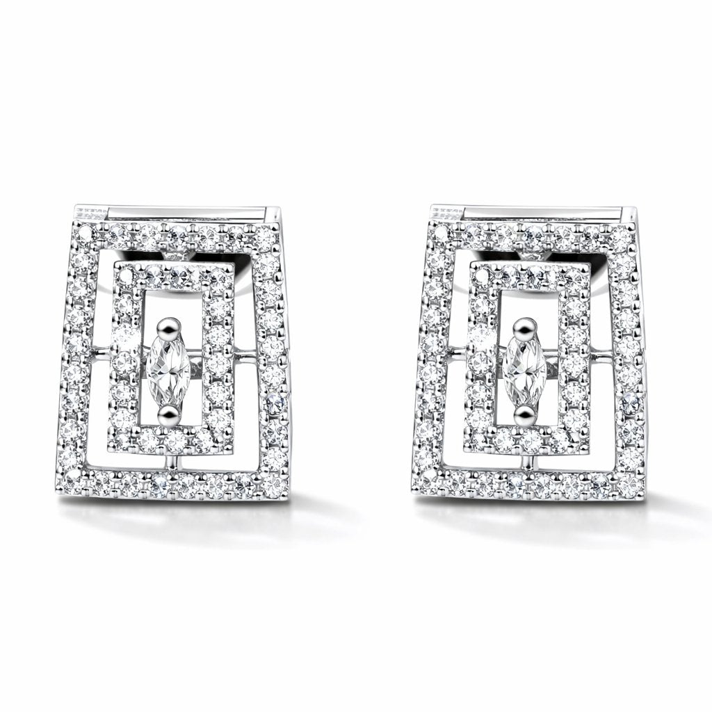 Pair of diamond AD Earrings for Women on a white background