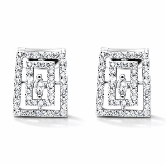 Pair of diamond AD Earrings for Women on a white background