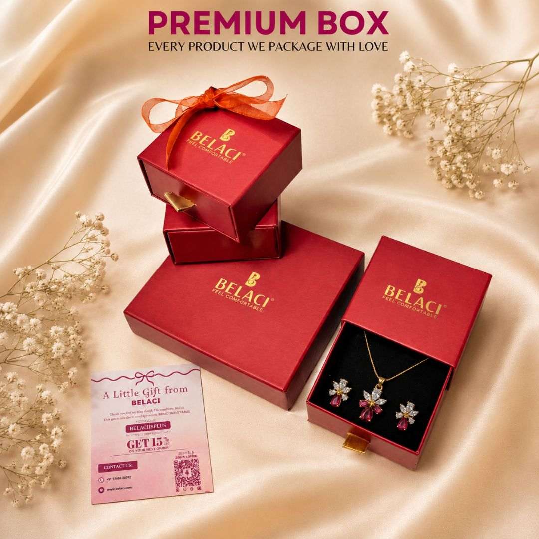 Ruby Bloom Gold Finish Wedding Jewellery Pendant Set