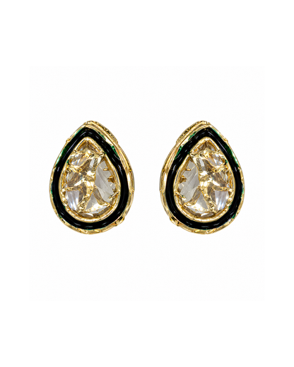 Designer Kundan Meenakari Pendant Set with Earrings