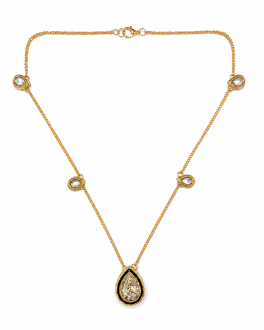 Designer Kundan Meenakari Pendant Set with Earrings